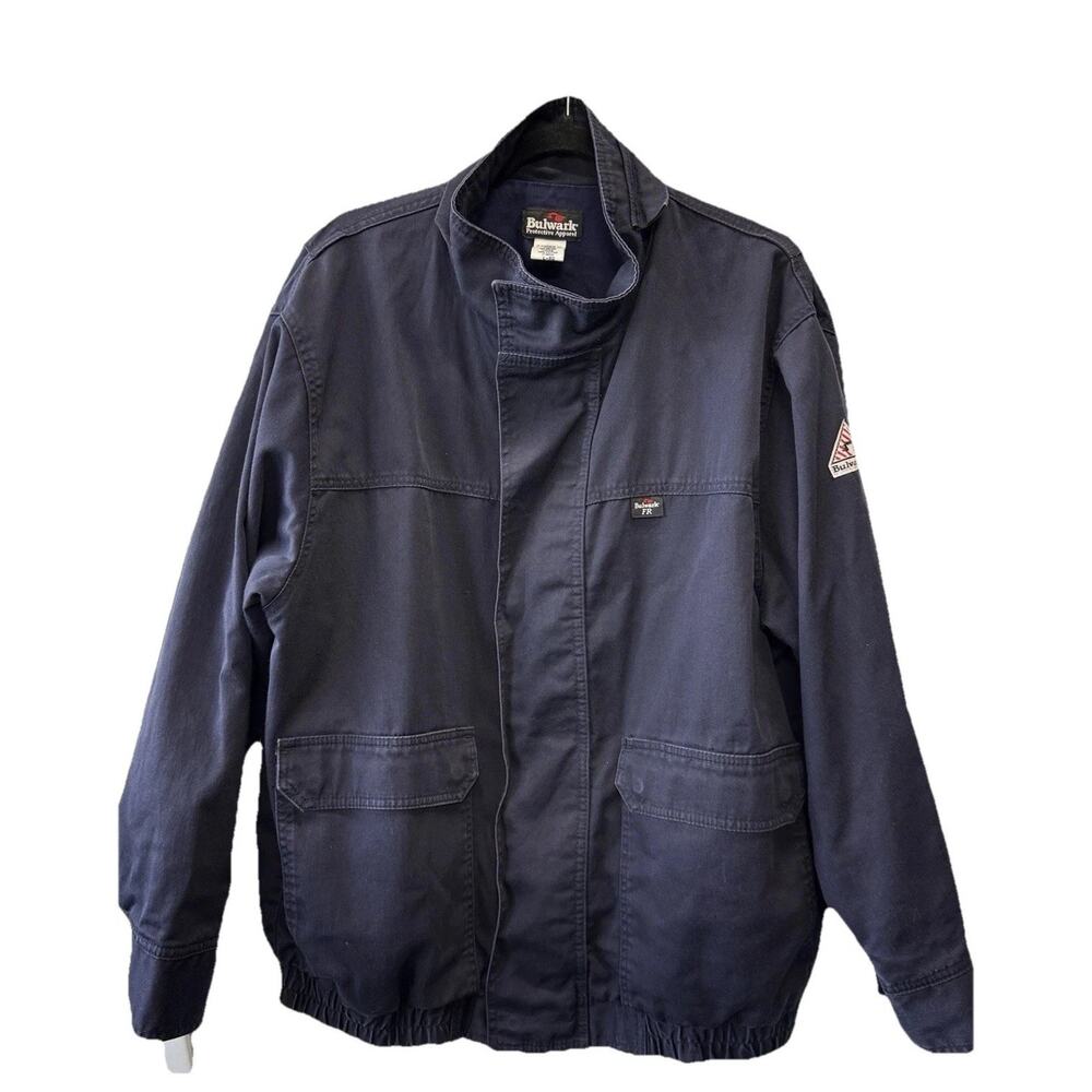 Bulwark Protective Flame Resistant jacket Men’s Large Full zip Snap Workwear